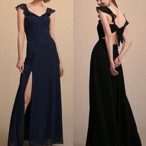 NWT BHLDN Diana Maxi Dress Gown Chiffon Ruffle Sleeve Size S